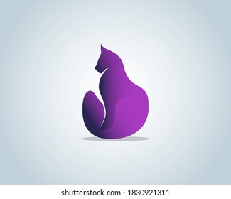 Cat Logo design vector template. Home pets care veterinary clinic Logotype concept icon