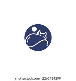 cat logo designs,vector,illustration,siluete,icon On White Background
