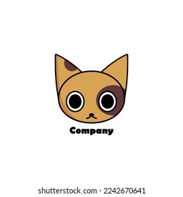 logotipo del gato. diseño plano. minimalista