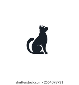 Cat logo flat vector design.