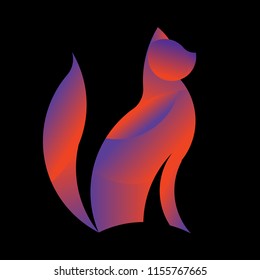 Cat logo. Golden ratio logo. Cat Logo Template Made With Golden Ratio Principles..