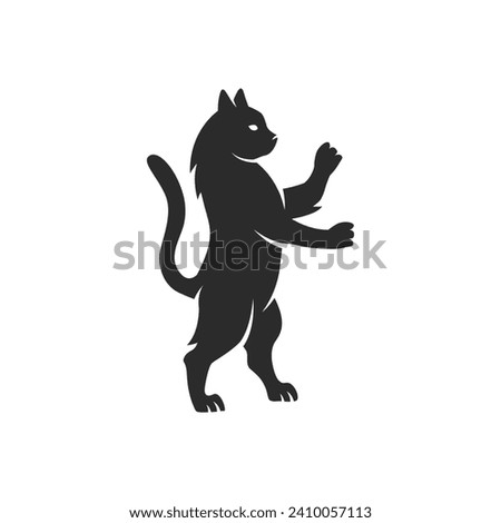 Cat logo. Heraldic Cat silhouette. Simple Cat symbol, icon. Vector illustration