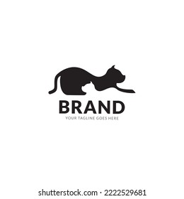 Plantilla de diseño de icono del logotipo del gato.