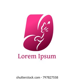 Cat Logo ,Icon ,Design Template . Unique minimalist logo with Simple Curved Line and Gradient Color .