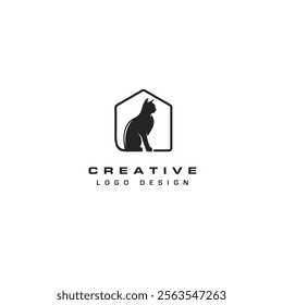 Cat logo icon flat vector design