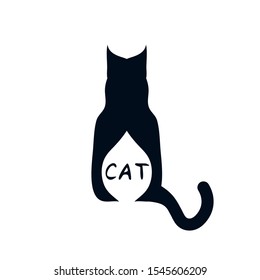 Cat logo icon. Modern design. Fashion print for clothes, cards, picture banner for websites. Vector illustration
