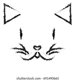 Cat, logo, icon, symbol, brush.