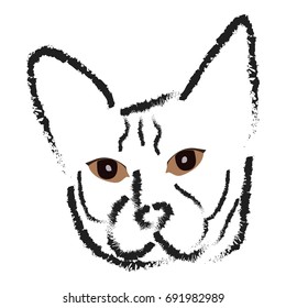 Cat, logo, icon, symbol, brush. Sphinx. 