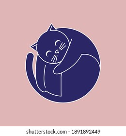 Cat logo icon template vector illustration. Pet shop,hobby,animal .