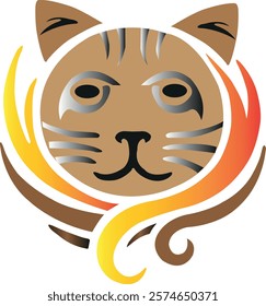 Cat logo icon vector .