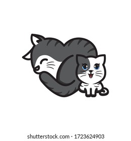 Cat logo icon vector. Cute animal cat design illustration. 