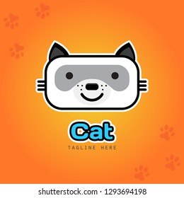 cat logo icon vector template. Cute picture. vector, illustration