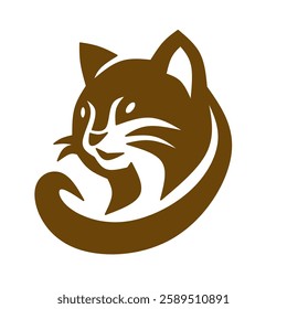 cat logo illustration colored vector illustration white background