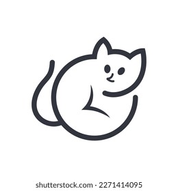 Cat logo illustration icon  vector template