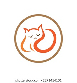 Cat logo illustration icon  vector template