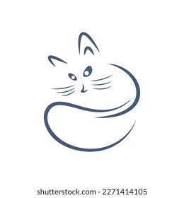 Cat logo illustration icon  vector template