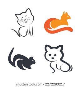 Cat logo illustration icon  vector template