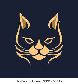 Plantilla de diseño de vectores de ilustración con logotipo de gato. 