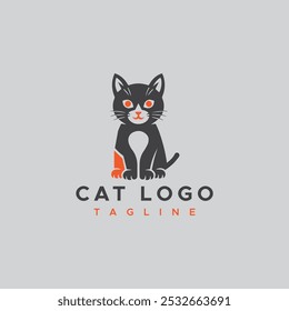 Cat logo initial c vector logo design
