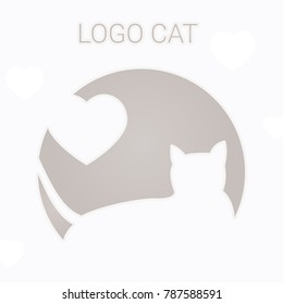 Cat Logo, Isolated Vector Illustration