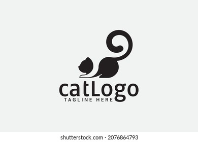 logotipo de gato con un gato perezoso como icono.