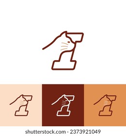 Cat Logo of Letter I kitten Pet shop icon vector, cute animal store symbol, veterinary clinic emblem.