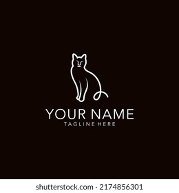 Cat-Logo-Linie Beste Bildvorlage Vektorgrafik