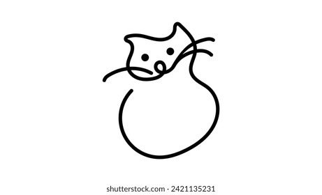 cat logo, line cat, black isolated silhouette