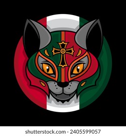 cat logo mask lucha libre, vector EPS10