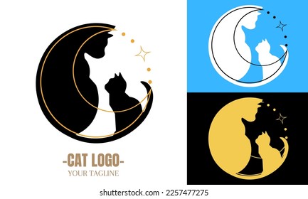 Logo del gato diseño moderno ilustración vectorial, concepto de logotipos de gatos