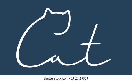 cat logo on color background 