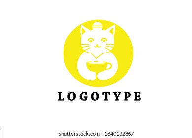 logotipo del gato en colores de fondo blanco