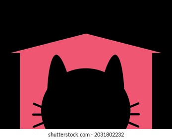 cat logo pink frame vector