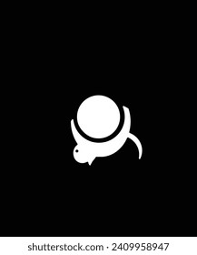 logotipo de gato jugando con bola