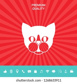 Cat - logo, protect sign icon. Graphic elements for your design