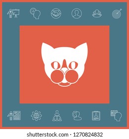 Cat - logo, protect sign icon. Graphic elements for your design