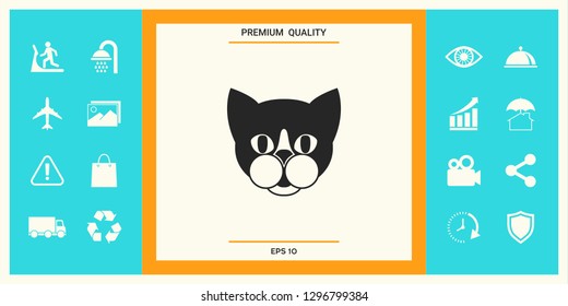Cat - logo, protect sign icon. Graphic elements for your design