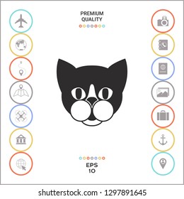 Cat - logo, protect sign icon. Graphic elements for your design