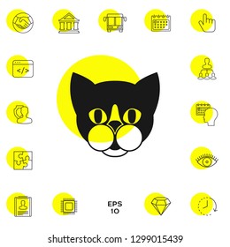 Cat - logo, protect sign icon. Graphic elements for your design