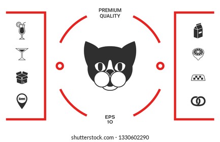 Cat - logo, protect sign icon. Graphic elements for your design