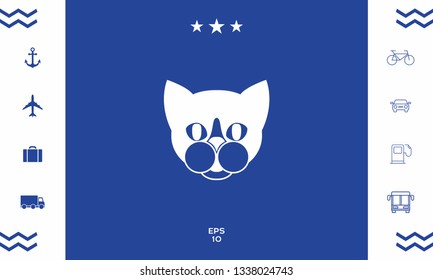 Cat - logo, protect sign icon. Graphic elements for your design