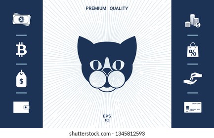 Cat - logo, protect sign icon. Graphic elements for your design