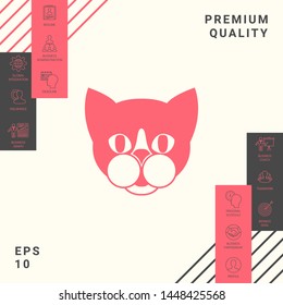 Cat - logo, protect sign icon. Graphic elements for your design