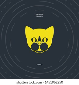 Cat - logo, protect sign icon. Graphic elements for your design