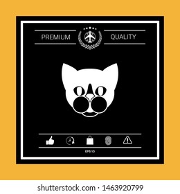 Cat - logo, protect sign icon. Graphic elements for your design