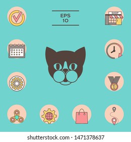 Cat - logo, protect sign icon. Graphic elements for your design