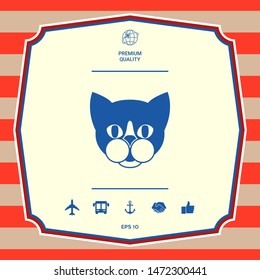 Cat - logo, protect sign icon. Graphic elements for your design