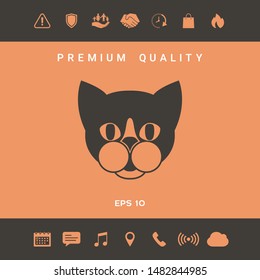 Cat - logo, protect sign icon. Graphic elements for your design
