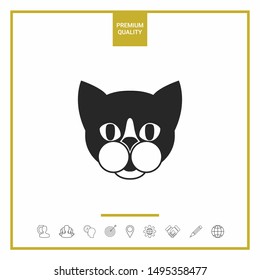 Cat - logo, protect sign icon. Graphic elements for your design