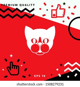 Cat - logo, protect sign icon. Graphic elements for your design